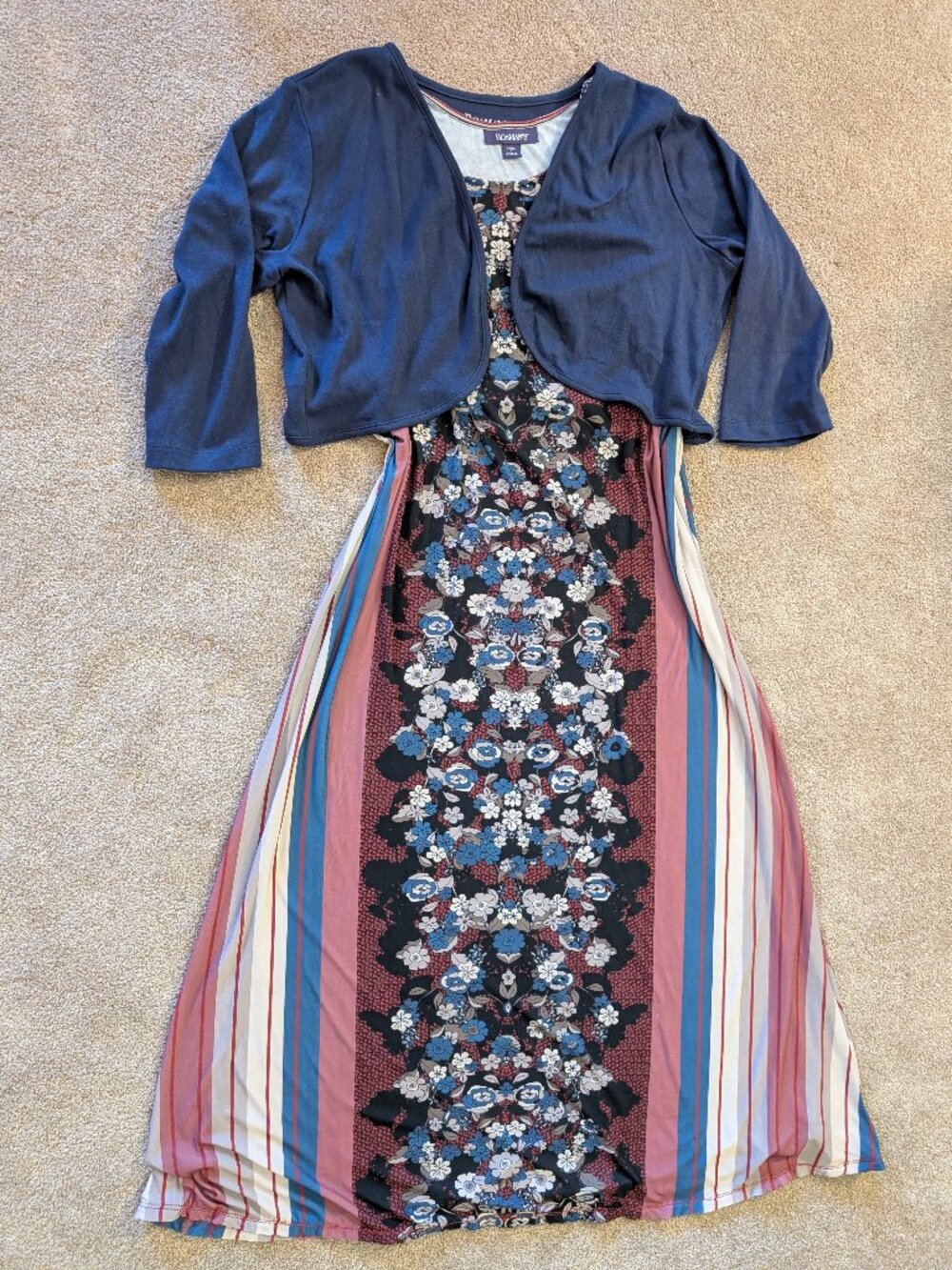 Romans Flower Striped dress with jacket size 14/16